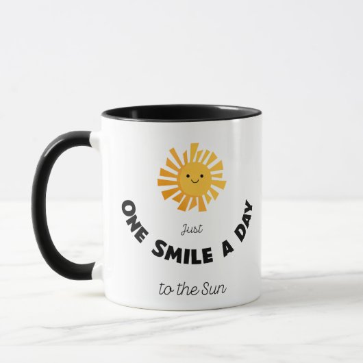 Een glimlach per dag naar de zon mok (Links)