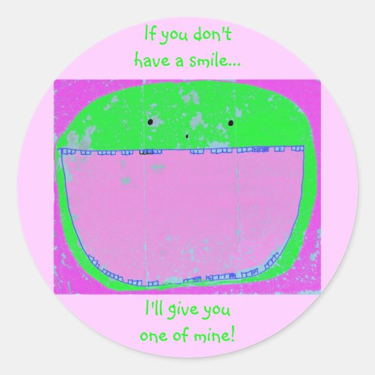 Een glimlach van mij ronde sticker (Voorkant)