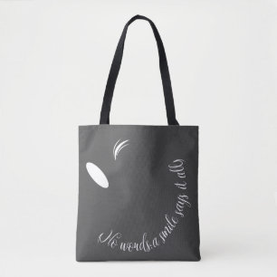 Een glimlach zegt alles tote bag