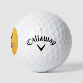 Een glimlachend gezicht met glimlende ogen golfballen (Logo)
