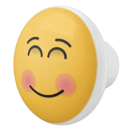 Een glimlachend gezicht met glimlende ogen keramische knop