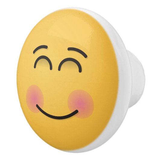 Een glimlachend gezicht met glimlende ogen keramische knop (Rechts)