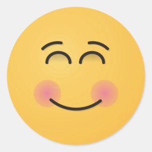 Een glimlachend gezicht met glimlende ogen ronde sticker