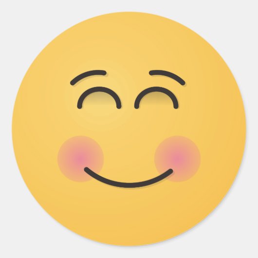 Een glimlachend gezicht met glimlende ogen ronde sticker (Voorkant)