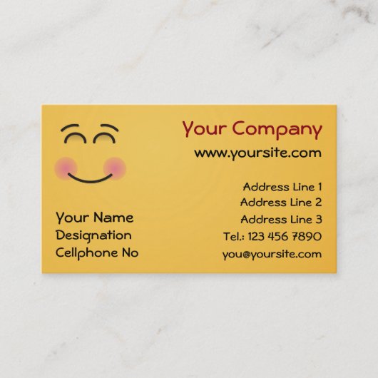 Een glimlachend gezicht met glimlende ogen visitekaartje (Voorkant)