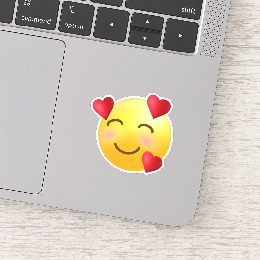 Een glimlachend gezicht met hart Emoji Sticker (Detail)