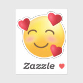 Een glimlachend gezicht met hart Emoji Sticker (Vel)