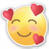 Een glimlachend gezicht met hart Emoji Sticker (Voorkant)