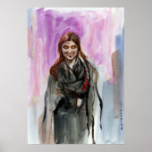 Een glimlachend meisje in zwart poster (Voorkant)