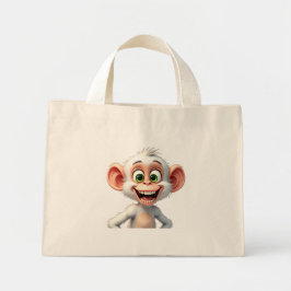 Een glimlachende witte Afrikaanse aap Mini Tote Bag