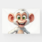 Een glimlachende witte Afrikaanse aap Spandoek (Horizontaal)