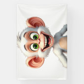 Een glimlachende witte Afrikaanse aap Spandoek (Verticaal)