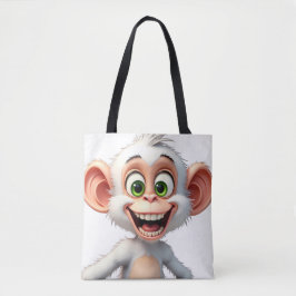 Een glimlachende witte Afrikaanse aap Tote Bag