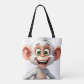 Een glimlachende witte Afrikaanse aap Tote Bag (Achterkant)