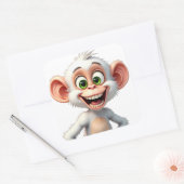 Een glimlachende witte Afrikaanse aap Vierkante Sticker (Envelop)