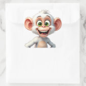 Een glimlachende witte Afrikaanse aap Vierkante Sticker (Tas)