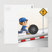 Een glimlmechanisme dat de band duwt briefkaart (Voorkant / Achterkant)