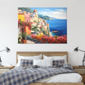 Een glimp van Italiaanse zomer Costal Beauty Canvas Afdruk (Insitu (Slaapkamer))