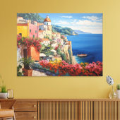 Een glimp van Italiaanse zomer Costal Beauty Canvas Afdruk (Insitu (Woonkamer))