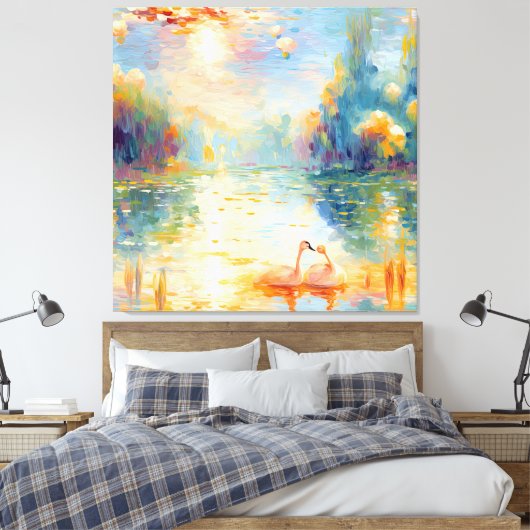 Een glimp van Monet Canvas Afdruk (Insitu (Slaapkamer))