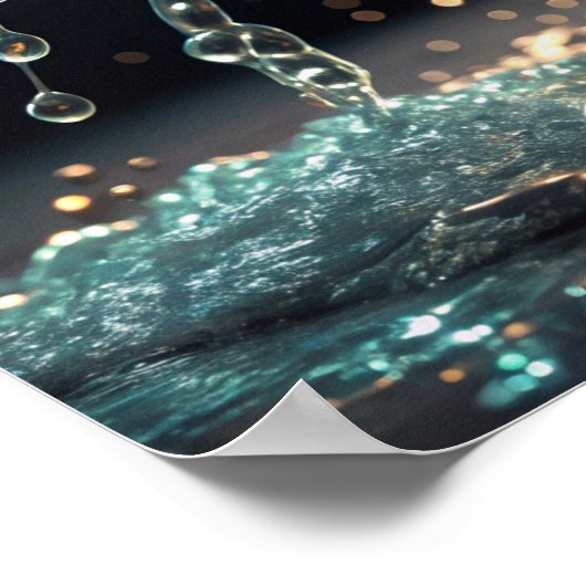 Een glinsterende lekkage: vloeibaar glas en licht poster (Hoek)