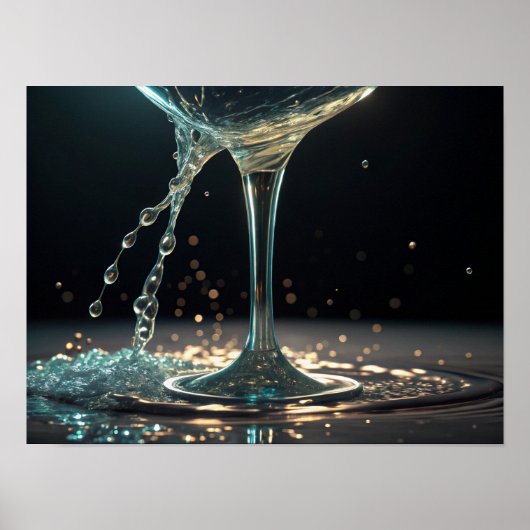 Een glinsterende lekkage: vloeibaar glas en licht poster (Voorkant)