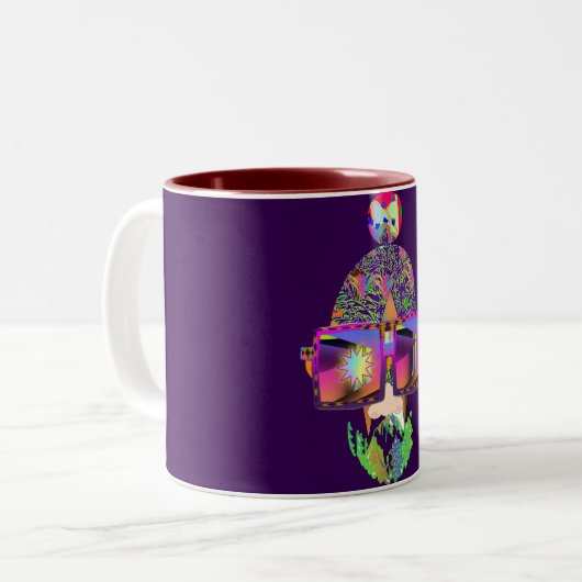 Een glinstering in mijn lens nieuwigheid tweekleurige koffiemok (Voorkant links)