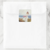 Een gloed op de Cliffs Vierkante Sticker (Tas)