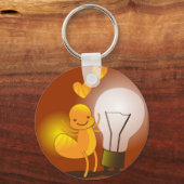 Een gloedworm, met een lichtaardig wereldbol. sleutelhanger (Voorkant)