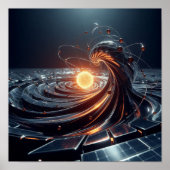Een gloeiende kern in de virtuele ruimte poster (Voorkant)