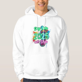 Een gloeiende neon footprint Graphic met Nieuwjaar Hoodie