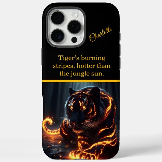 Een gloeiende tijger slentert 's nachts rond. Case-Mate iPhone case (Achterkant)