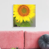 een gloeiende zonnebloem canvas afdruk (Insitu (Woonkamer))