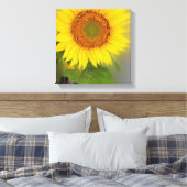 een gloeiende zonnebloem canvas afdruk (Insitu (Slaapkamer))