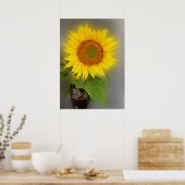 een gloeiende zonnebloem poster (Keuken)