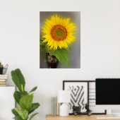 een gloeiende zonnebloem poster (Thuiskantoor)