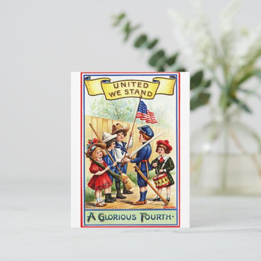 Een glorieuze 4 juli briefkaart (Staand voorkant)