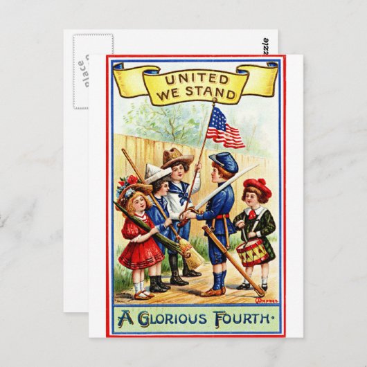 Een glorieuze 4 juli briefkaart (Voorkant / Achterkant)