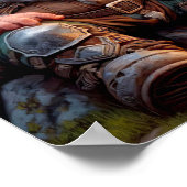 Een Gnome Warrior die rust met zijn draak Poster (Hoek)