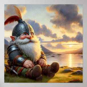 Een Gnome Warrior neemt rust Poster