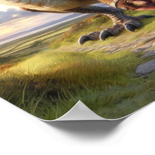 Een Gnome Warrior poseert met zijn draak Poster (Hoek)