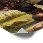 Een Gnome Warrior poseert met zijn draak Poster (Hoek)