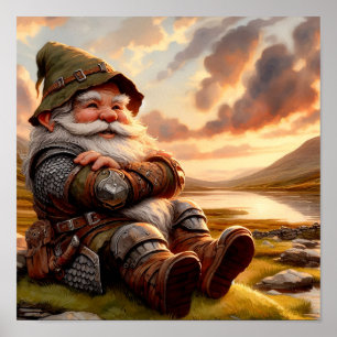 Een Gnome Warrior Posing voor de Camera Poster