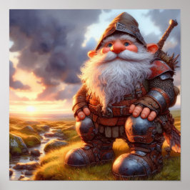 Een Gnome Warrior Posing voor de Camera Poster