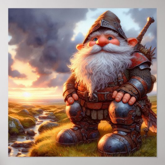 Een Gnome Warrior Posing voor de Camera Poster (Voorkant)