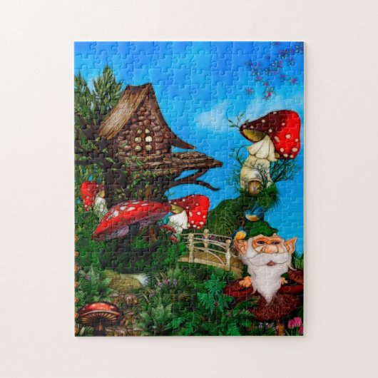 Een gnoom voor mijn Garden Fantasy Art Legpuzzel (Verticaal)