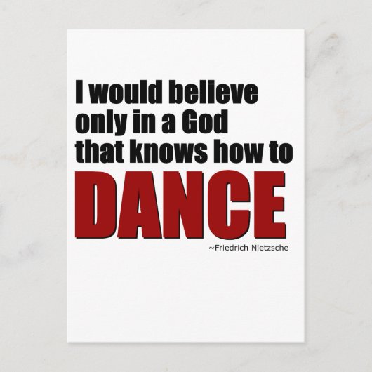 Een God die weet hoe hij moet dansen Briefkaart (Voorkant)