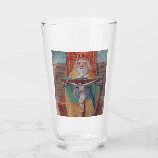 Eén God Heilige Drie-eenheid in Glorie Glas (Voorkant)