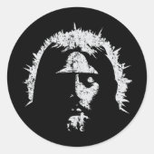 Eén God | Het gezicht van Jezus Ronde Sticker (Voorkant)