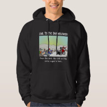 Een God is een zwarte hoodie van Mannen.